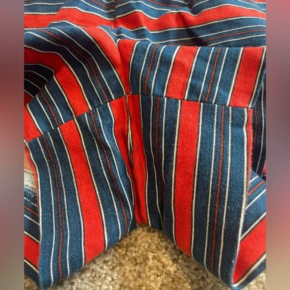 J. Crew Summer Linen Size 4 Women’s Striped Red and Blue Shorts 4th of July - Picture 3 of 7